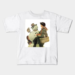 Norman Rockwell  Portrait In Snow 1919 Portrait Kids T-Shirt